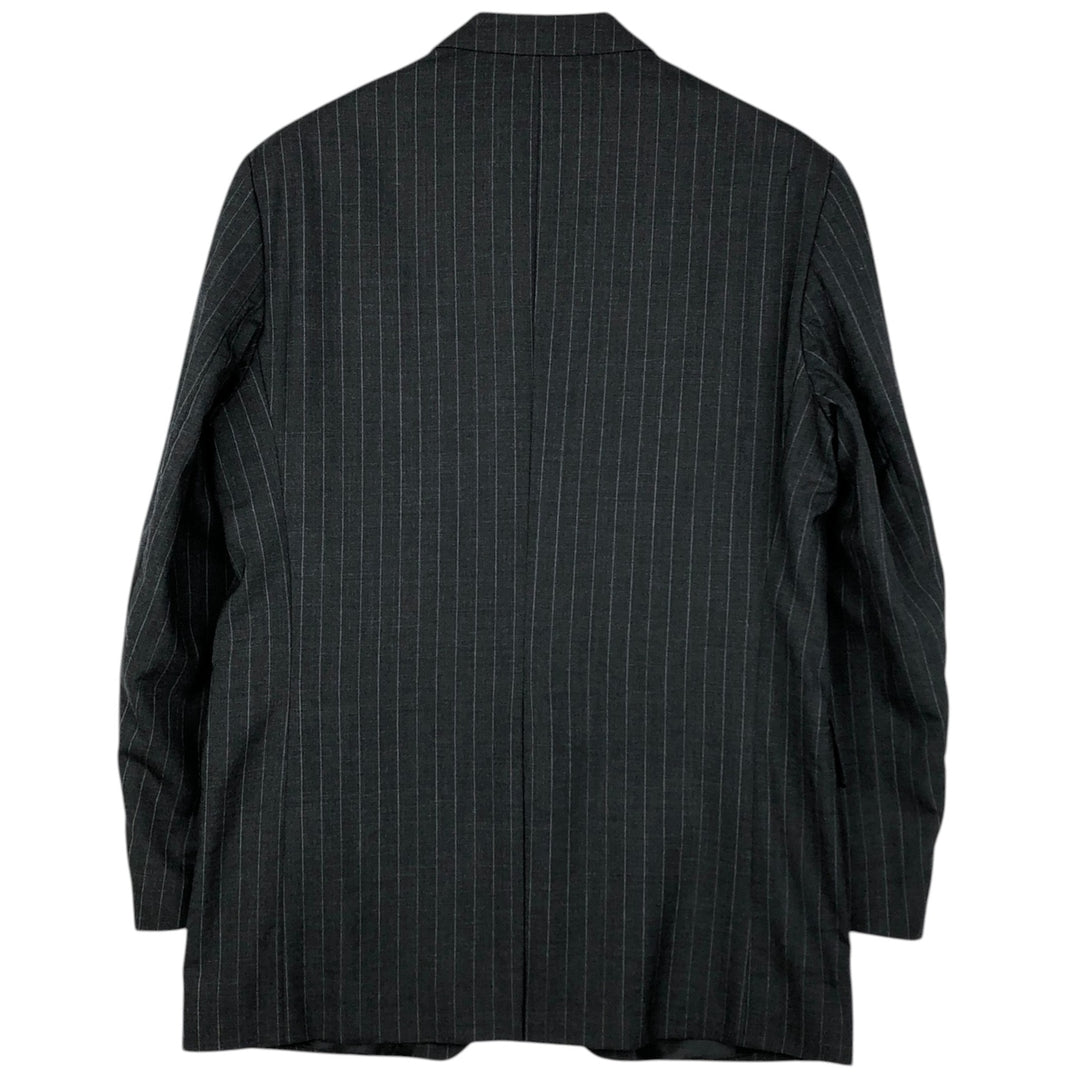 80s-90'S Ralph Lauren POLO UNIVERSITY CLUB Stripe Pattern Wool Tailored Jacket, Made in Canada, Men's Size L (approx.) wool gray type Vintage Second Hand
