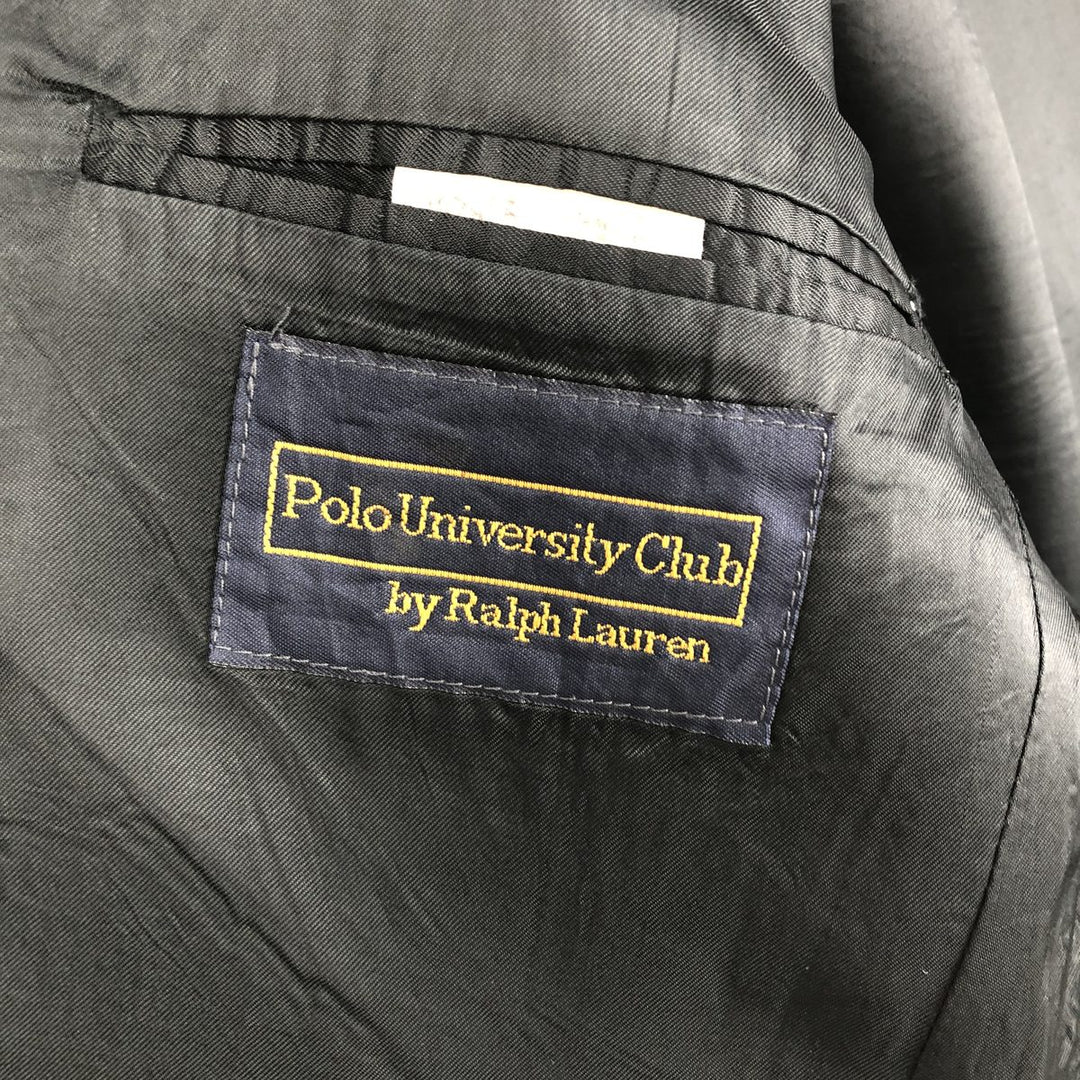 80s-90'S Ralph Lauren POLO UNIVERSITY CLUB Stripe Pattern Wool Tailored Jacket, Made in Canada, Men's Size L (approx.) wool gray type Vintage Second Hand