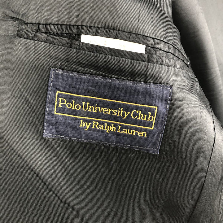80s-90'S Ralph Lauren POLO UNIVERSITY CLUB Stripe Pattern Wool Tailored Jacket, Made in Canada, Men's Size L (approx.) wool gray type Vintage Second Hand