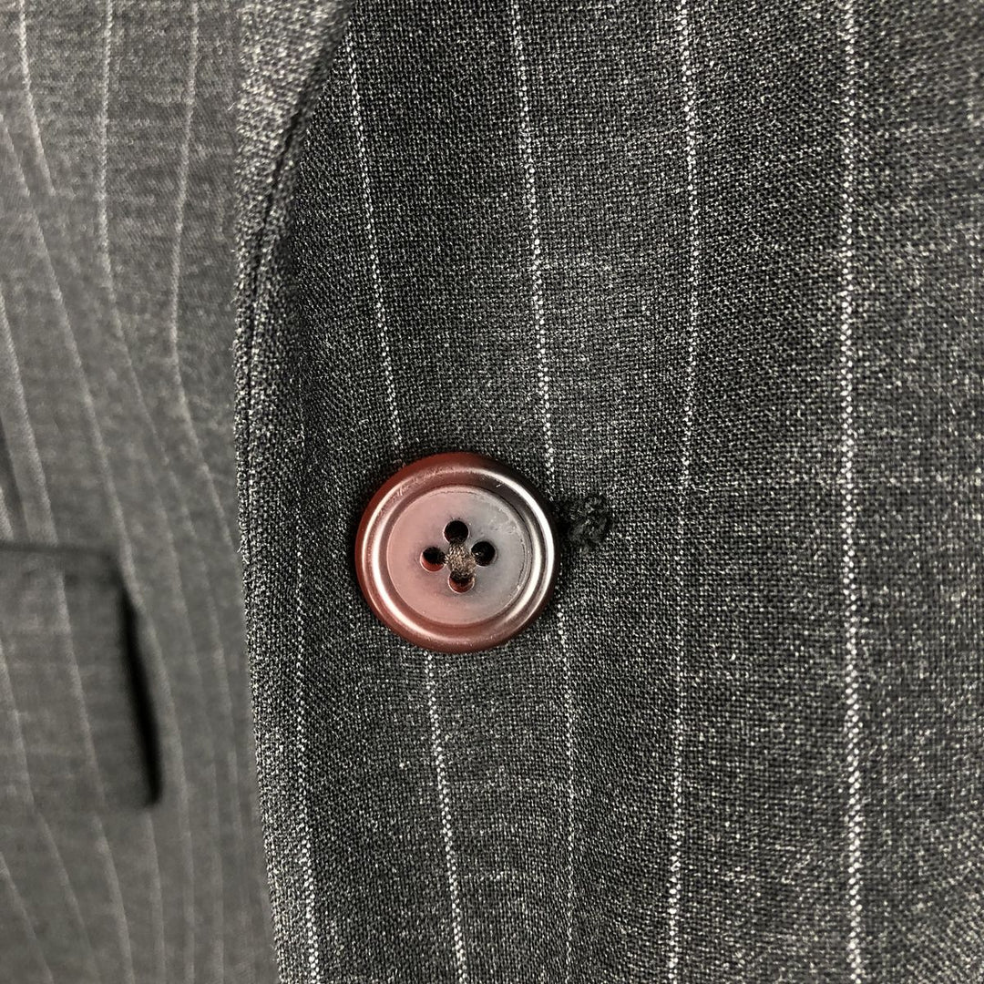 80s-90'S Ralph Lauren POLO UNIVERSITY CLUB Stripe Pattern Wool Tailored Jacket, Made in Canada, Men's Size L (approx.) wool gray type Vintage Second Hand