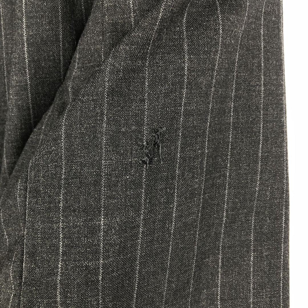 80s-90'S Ralph Lauren POLO UNIVERSITY CLUB Stripe Pattern Wool Tailored Jacket, Made in Canada, Men's Size L (approx.) wool gray type Vintage Second Hand