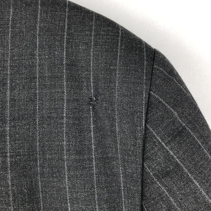 80s-90'S Ralph Lauren POLO UNIVERSITY CLUB Stripe Pattern Wool Tailored Jacket, Made in Canada, Men's Size L (approx.) wool gray type Vintage Second Hand