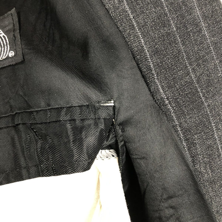 80s-90'S Ralph Lauren POLO UNIVERSITY CLUB Stripe Pattern Wool Tailored Jacket, Made in Canada, Men's Size L (approx.) wool gray type Vintage Second Hand