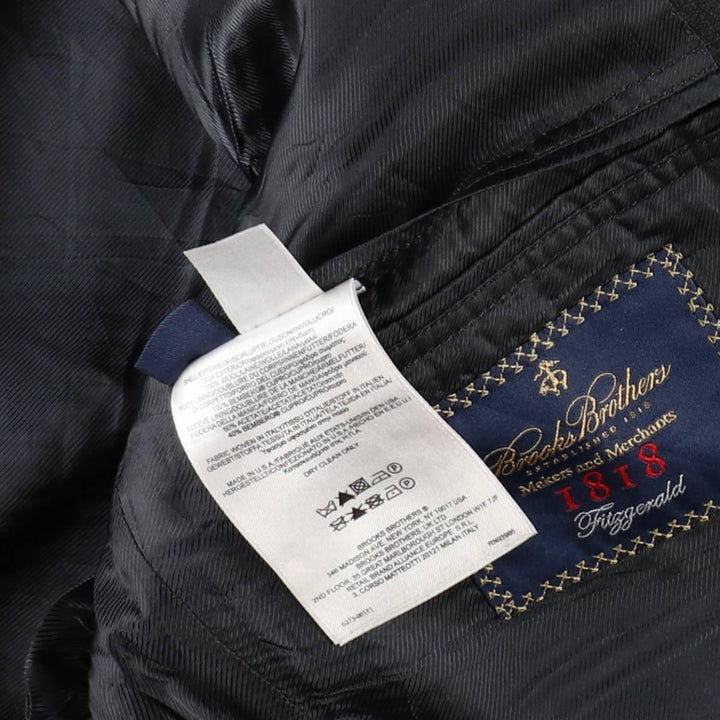 Brooks Brothers 1818 Fitzgerald Wool Tailored Jacket, Made in USA, Men's Size M (approx.) wool black type Vintage Second Hand