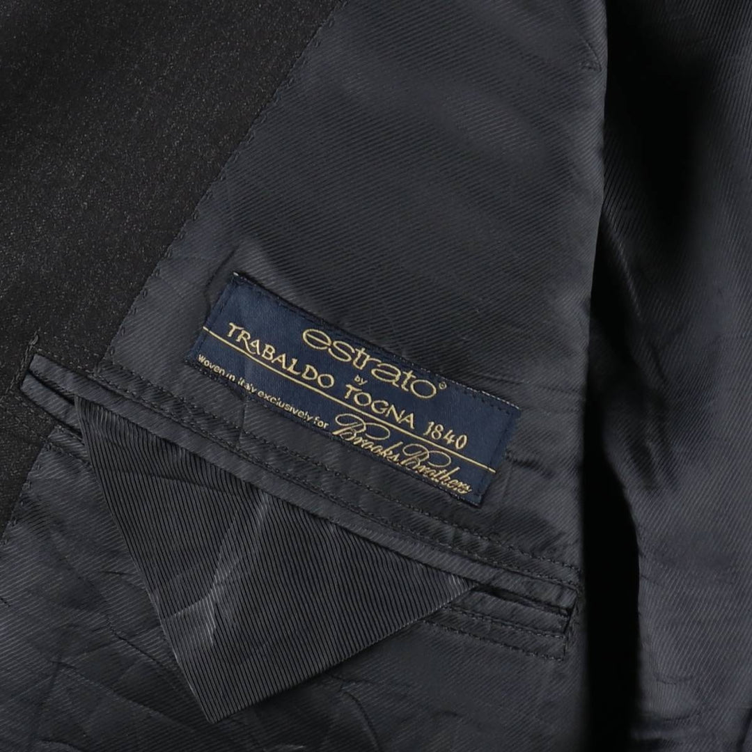 Brooks Brothers 1818 Fitzgerald Wool Tailored Jacket, Made in USA, Men's Size M (approx.) wool black type Vintage Second Hand