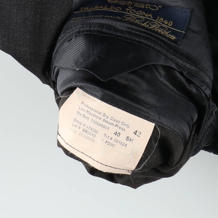 Brooks Brothers 1818 Fitzgerald Wool Tailored Jacket, Made in USA, Men's Size M (approx.) wool black type Vintage Second Hand