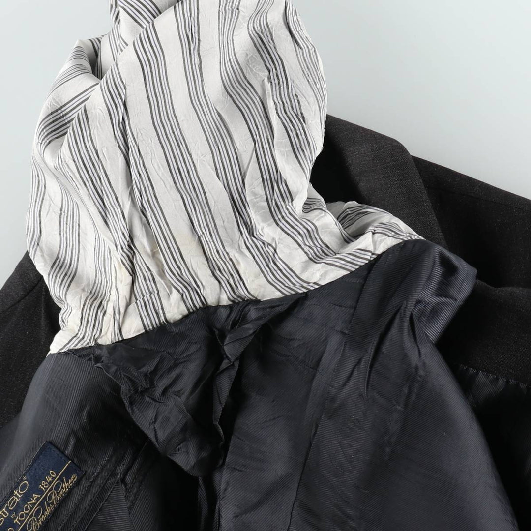 Brooks Brothers 1818 Fitzgerald Wool Tailored Jacket, Made in USA, Men's Size M (approx.) wool black type Vintage Second Hand