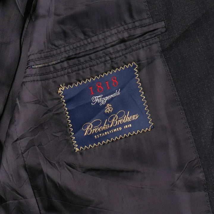 Brooks Brothers 1818 Fitzgerald Wool Tailored Jacket, Made in USA, Men's Size M (approx.) wool Charcoal Vintage Second Hand