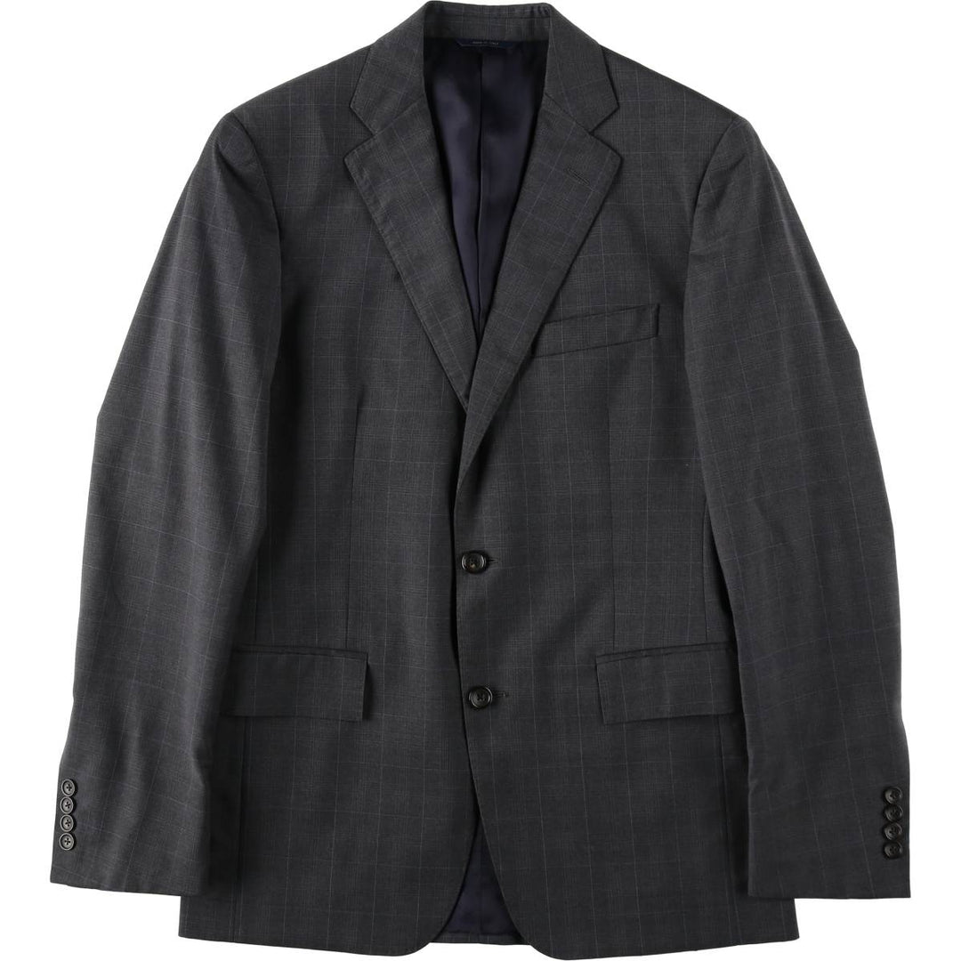 Brooks Brothers 1818 Regent Check Pattern Wool Tailored Jacket, Made in Italy, Men's Size M (approx.) wool gray type Vintage Second Hand