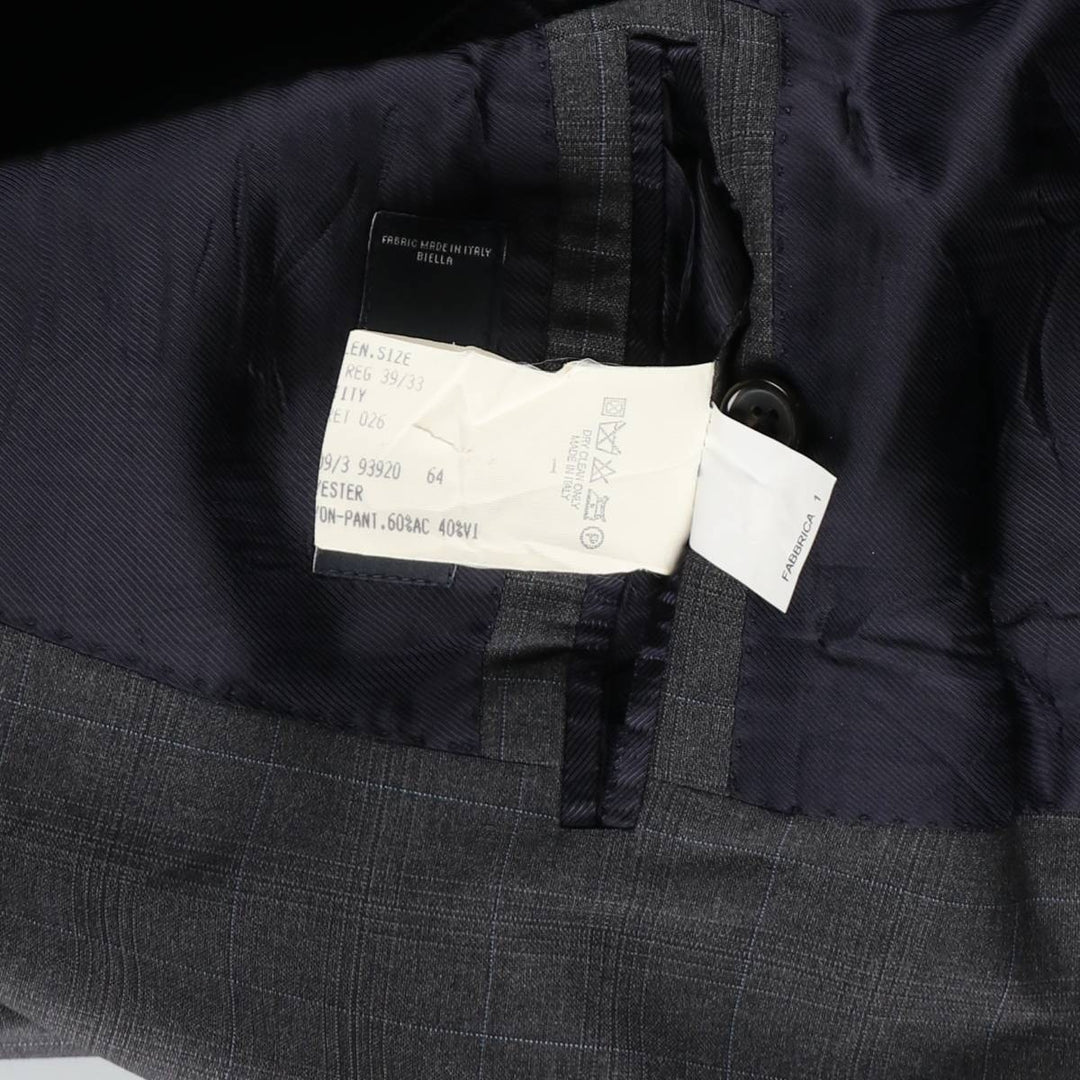 Brooks Brothers 1818 Regent Check Pattern Wool Tailored Jacket, Made in Italy, Men's Size M (approx.) wool gray type Vintage Second Hand