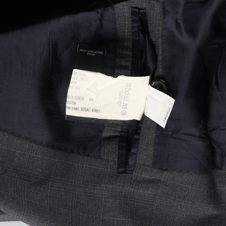Brooks Brothers 1818 Regent Check Pattern Wool Tailored Jacket, Made in Italy, Men's Size M (approx.) wool gray type Vintage Second Hand