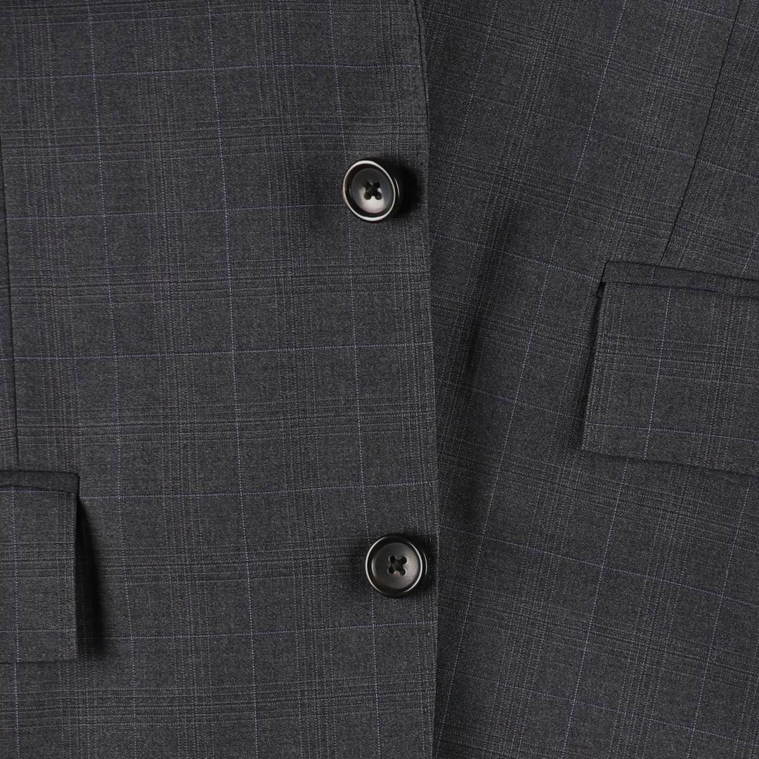 Brooks Brothers 1818 Regent Check Pattern Wool Tailored Jacket, Made in Italy, Men's Size M (approx.) wool gray type Vintage Second Hand