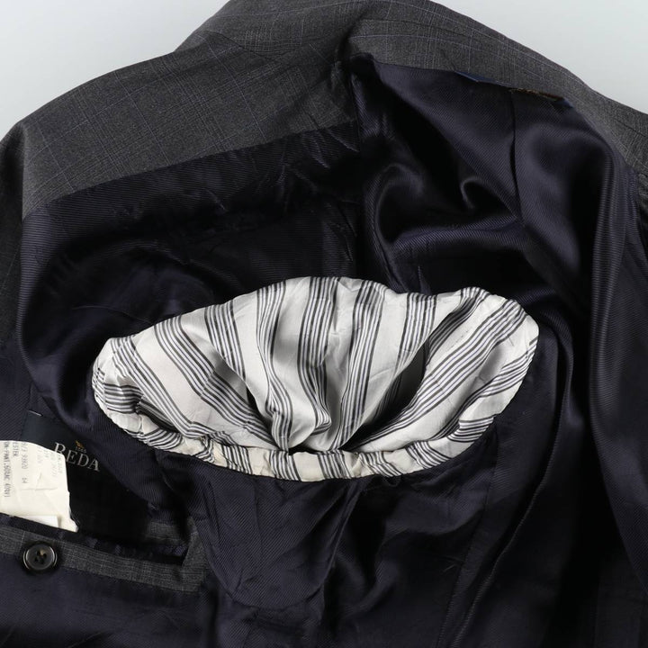 Brooks Brothers 1818 Regent Check Pattern Wool Tailored Jacket, Made in Italy, Men's Size M (approx.) wool gray type Vintage Second Hand