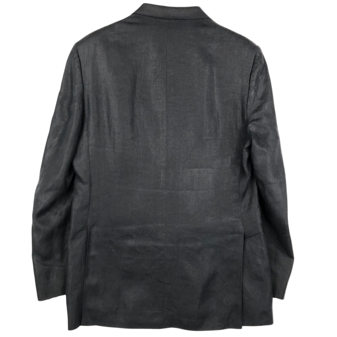 Aquascutum linen tailored jacket, men's size XL (approx.) linen navy blue type Vintage Second Hand