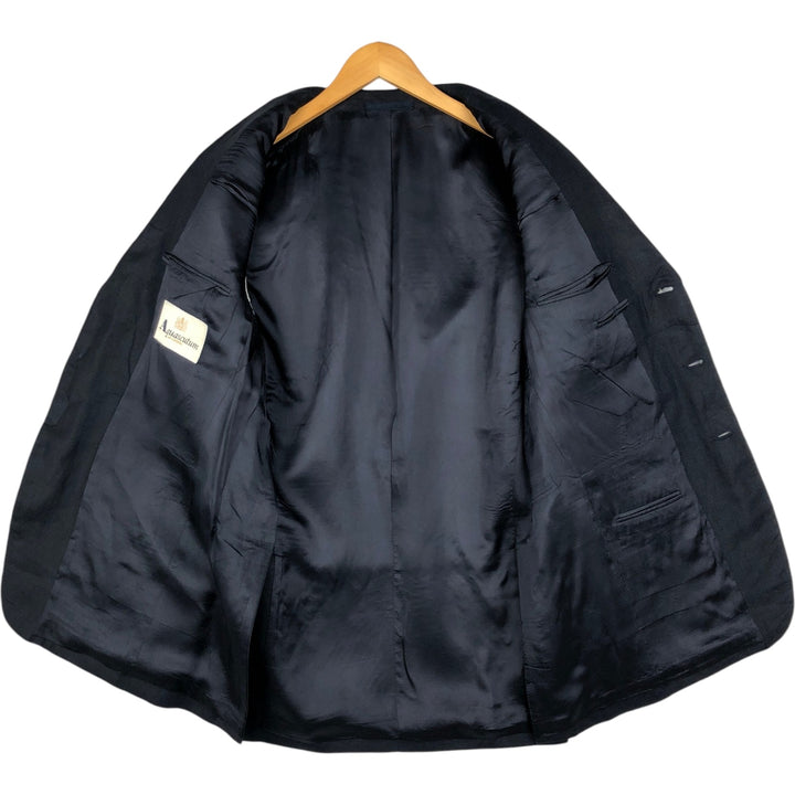 Aquascutum linen tailored jacket, men's size XL (approx.) linen navy blue type Vintage Second Hand