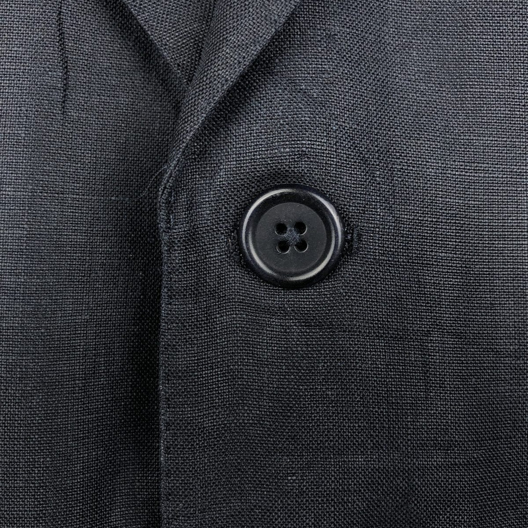Aquascutum linen tailored jacket, men's size XL (approx.) linen navy blue type Vintage Second Hand