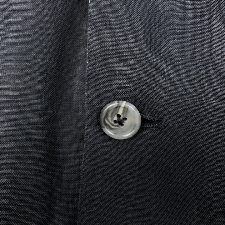 Aquascutum linen tailored jacket, men's size XL (approx.) linen navy blue type Vintage Second Hand