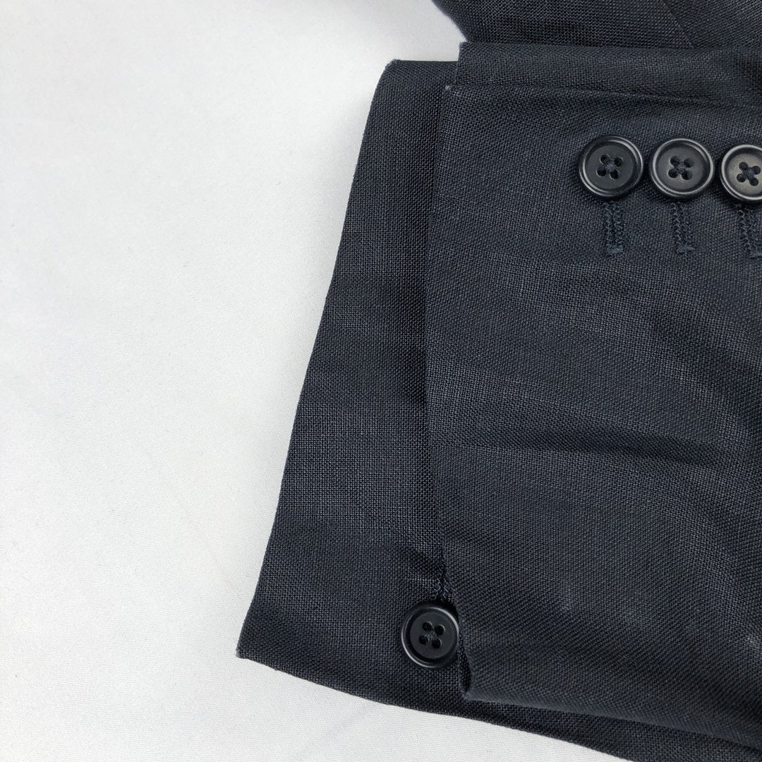 Aquascutum linen tailored jacket, men's size XL (approx.) linen navy blue type Vintage Second Hand