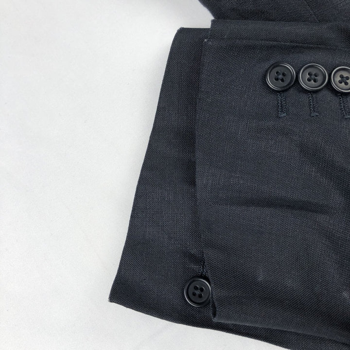 Aquascutum linen tailored jacket, men's size XL (approx.) linen navy blue type Vintage Second Hand