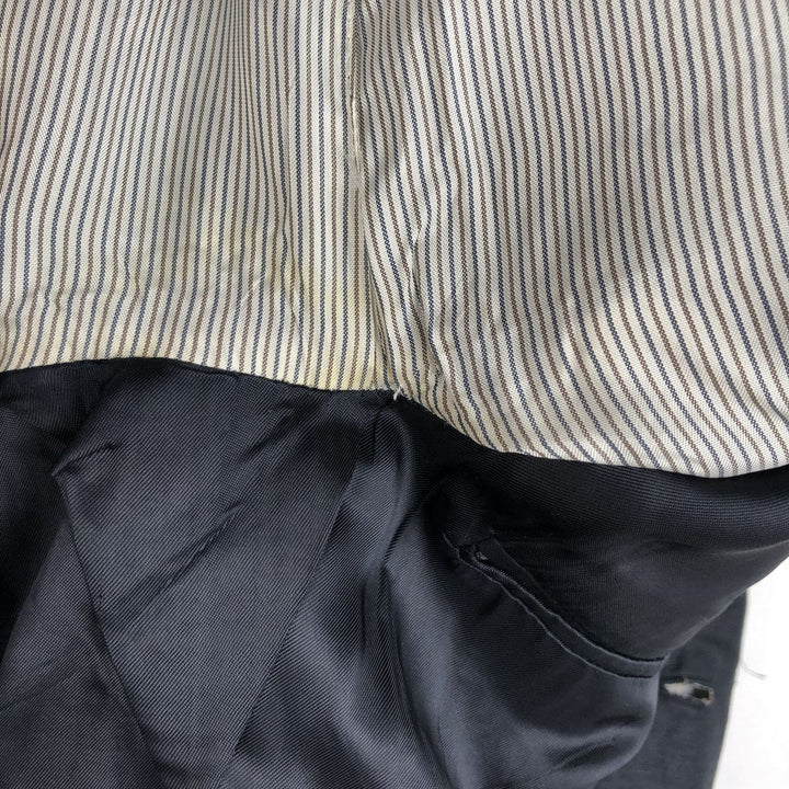 Aquascutum linen tailored jacket, men's size XL (approx.) linen navy blue type Vintage Second Hand