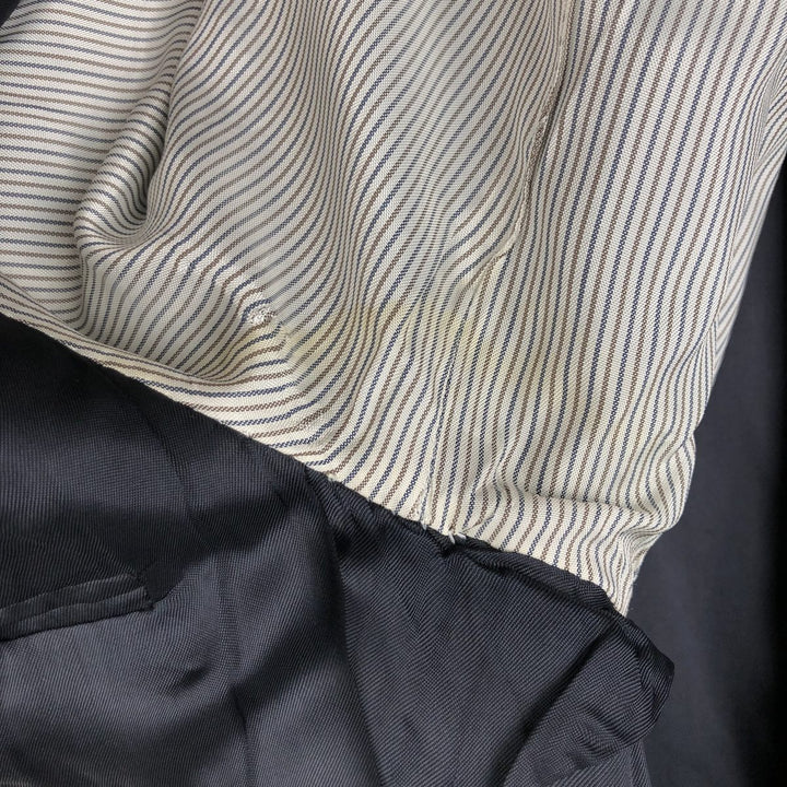 Aquascutum linen tailored jacket, men's size XL (approx.) linen navy blue type Vintage Second Hand