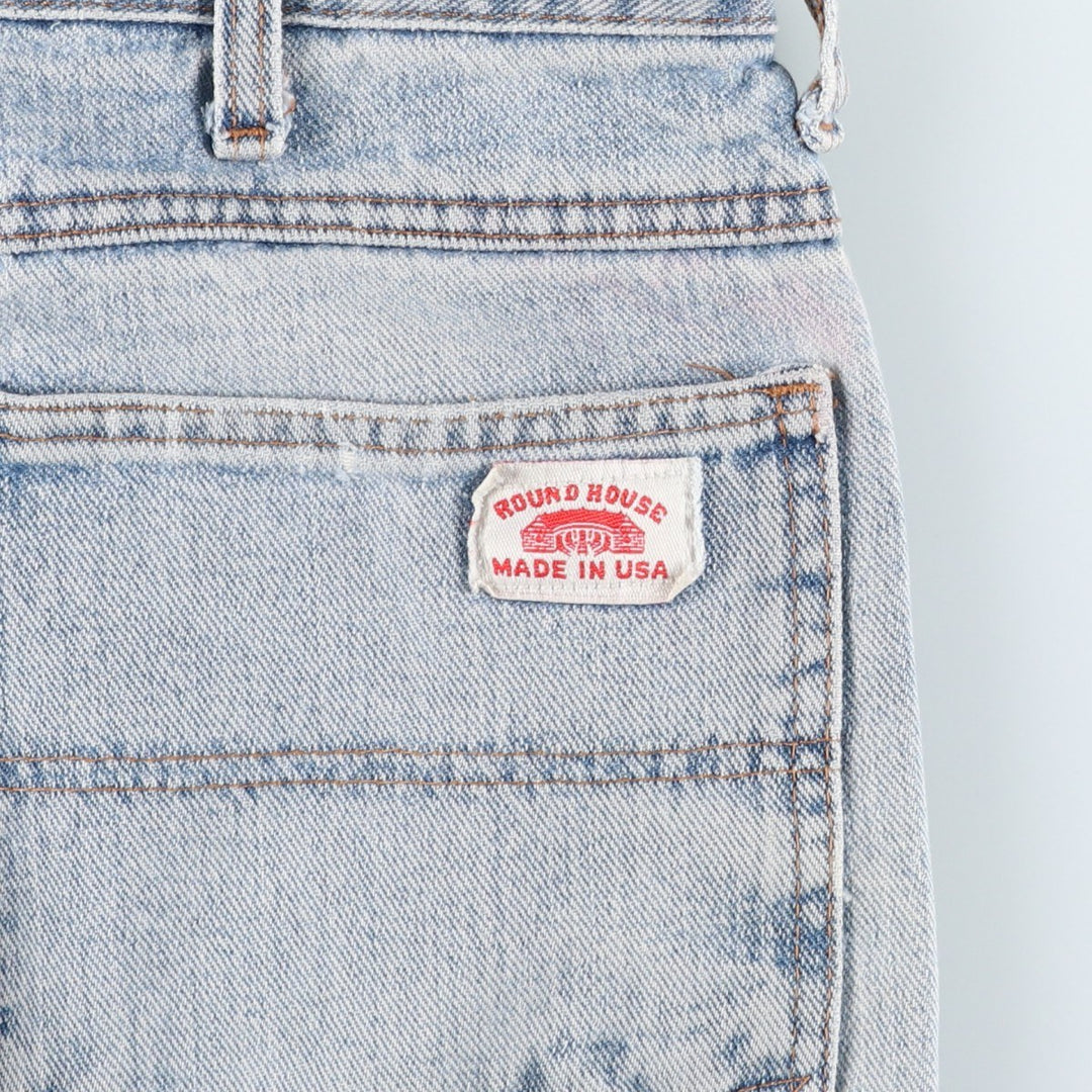 Round House denim painter pants, made in the USA, men's size W37 (approx.). unclear Blue type light blue Vintage Second Hand
