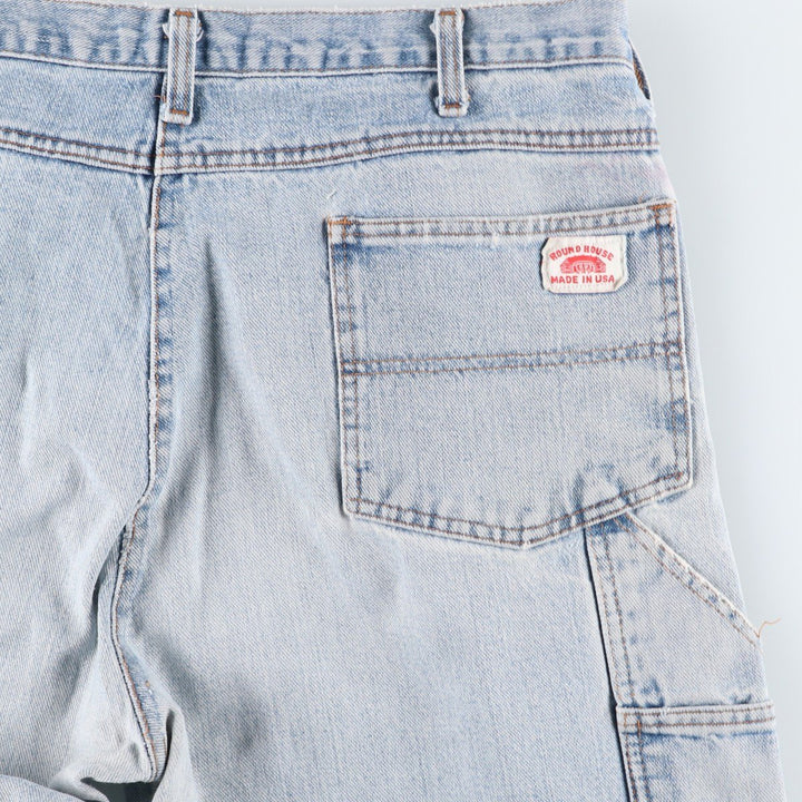 Round House denim painter pants, made in the USA, men's size W37 (approx.). unclear Blue type light blue Vintage Second Hand