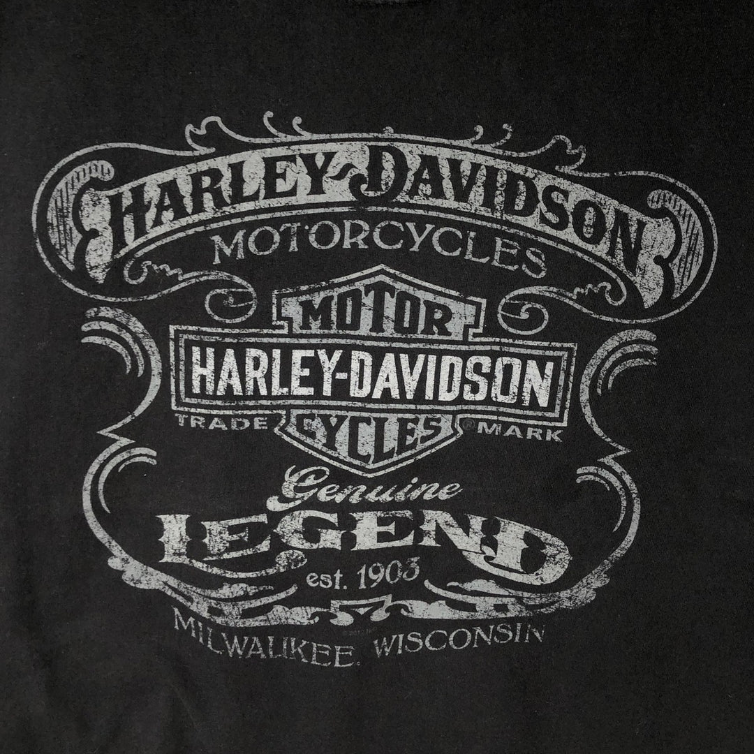 Harley-Davidson Sleeveless Motorcycle Bike T-shirt Men's XL unclear black type Vintage Second Hand