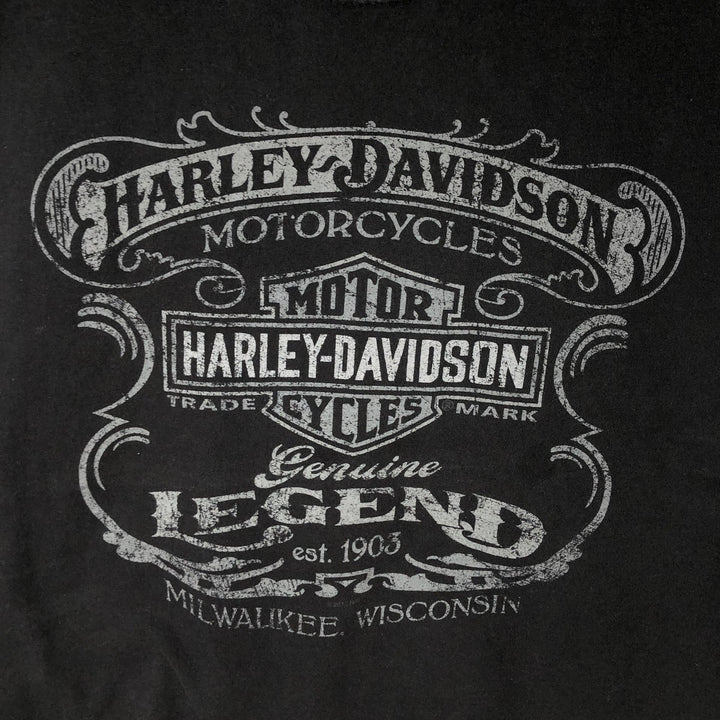 Harley-Davidson Sleeveless Motorcycle Bike T-shirt Men's XL unclear black type Vintage Second Hand