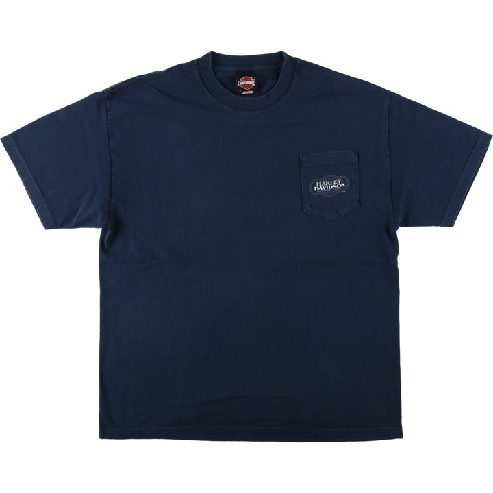 Harley-Davidson Motorcycle Bike T-shirt, Men's XL size cotton navy blue type Vintage Second Hand
