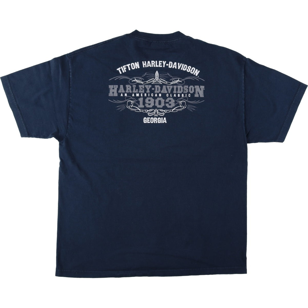 Harley-Davidson Motorcycle Bike T-shirt, Men's XL size cotton navy blue type Vintage Second Hand