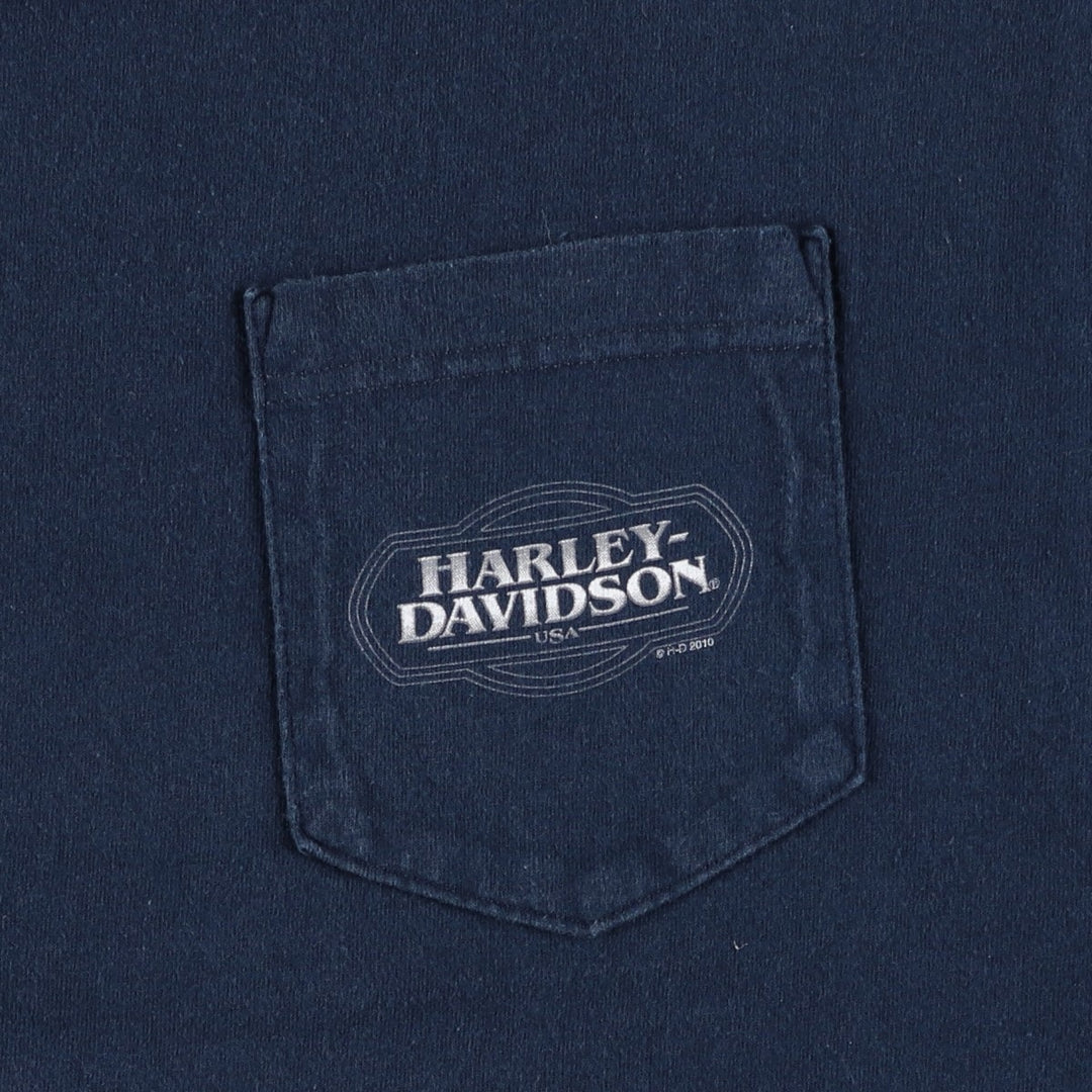 Harley-Davidson Motorcycle Bike T-shirt, Men's XL size cotton navy blue type Vintage Second Hand