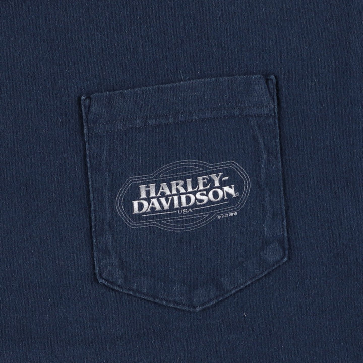 Harley-Davidson Motorcycle Bike T-shirt, Men's XL size cotton navy blue type Vintage Second Hand