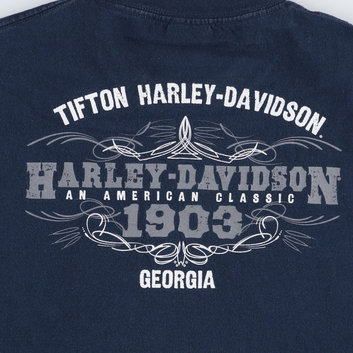 Harley-Davidson Motorcycle Bike T-shirt, Men's XL size cotton navy blue type Vintage Second Hand