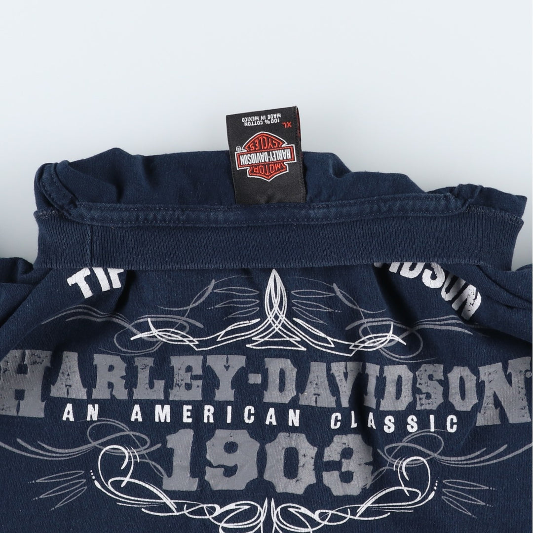 Harley-Davidson Motorcycle Bike T-shirt, Men's XL size cotton navy blue type Vintage Second Hand