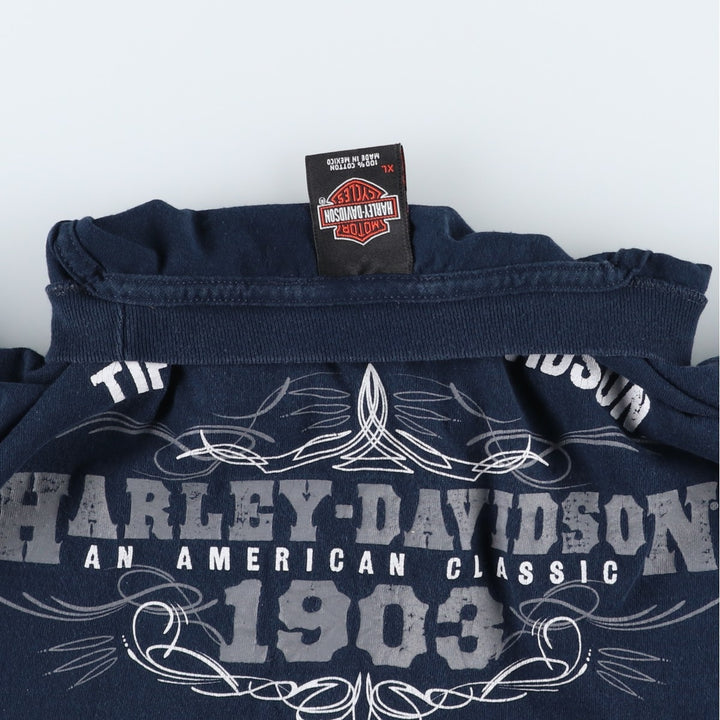 Harley-Davidson Motorcycle Bike T-shirt, Men's XL size cotton navy blue type Vintage Second Hand