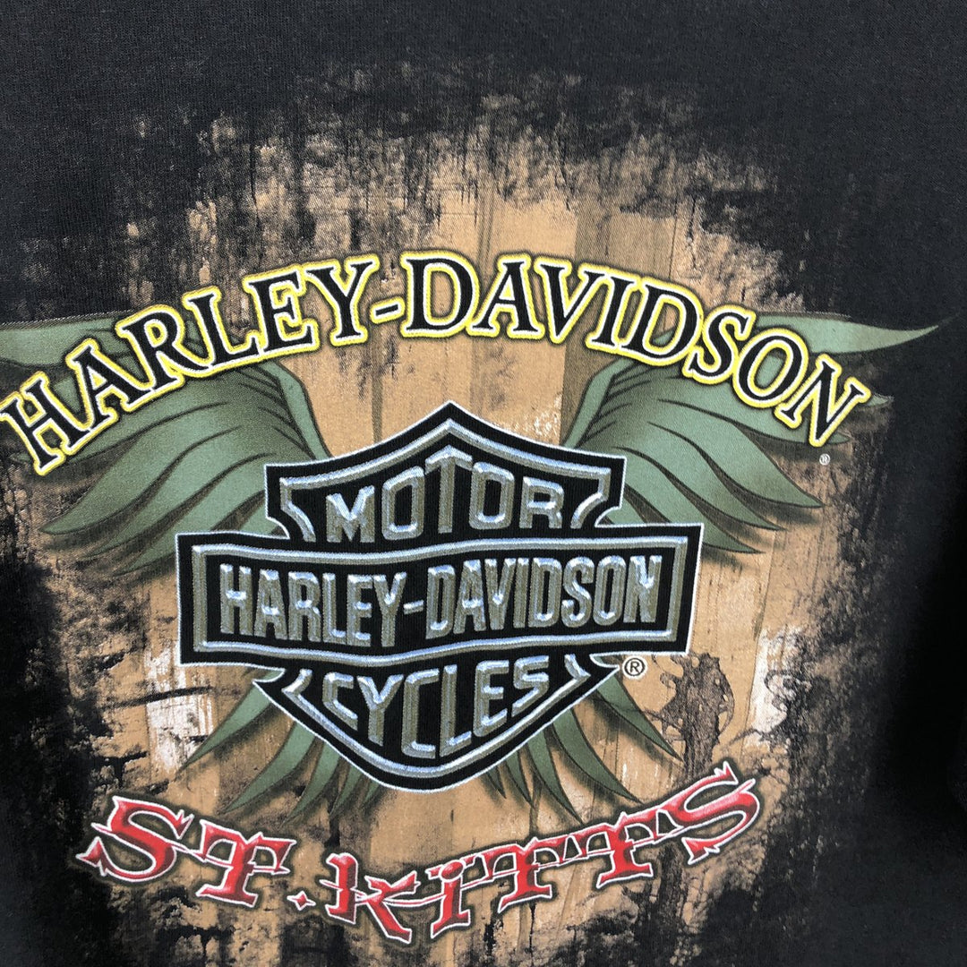 Harley-Davidson Skull Pattern with Wings, Motorcycle T-Shirt, Men's, Size XL unclear black type Vintage Second Hand