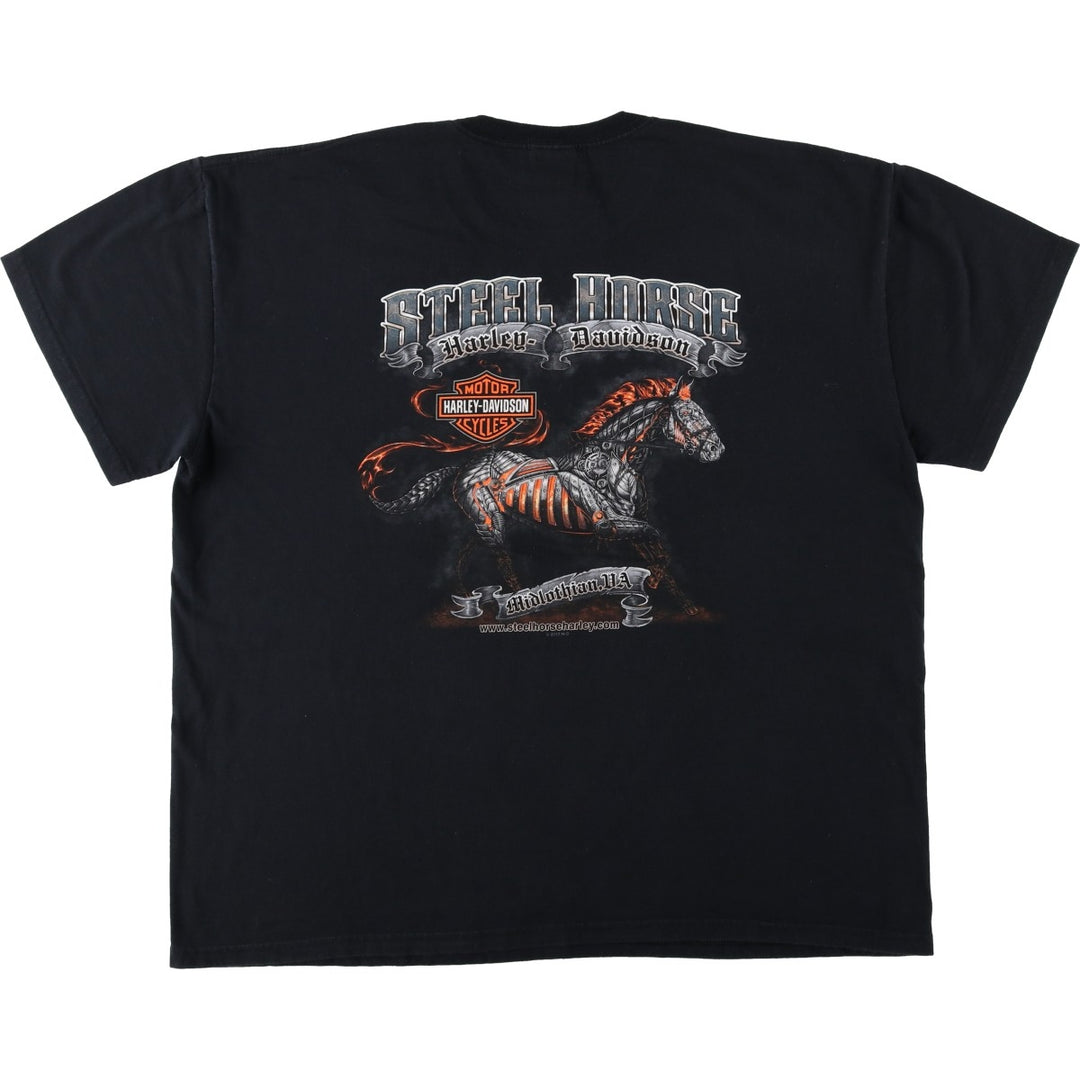 Harley-Davidson Motorcycle Bike T-shirt, Men's XXL cotton black type Vintage Second Hand