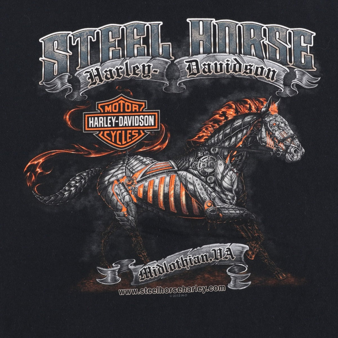 Harley-Davidson Motorcycle Bike T-shirt, Men's XXL cotton black type Vintage Second Hand