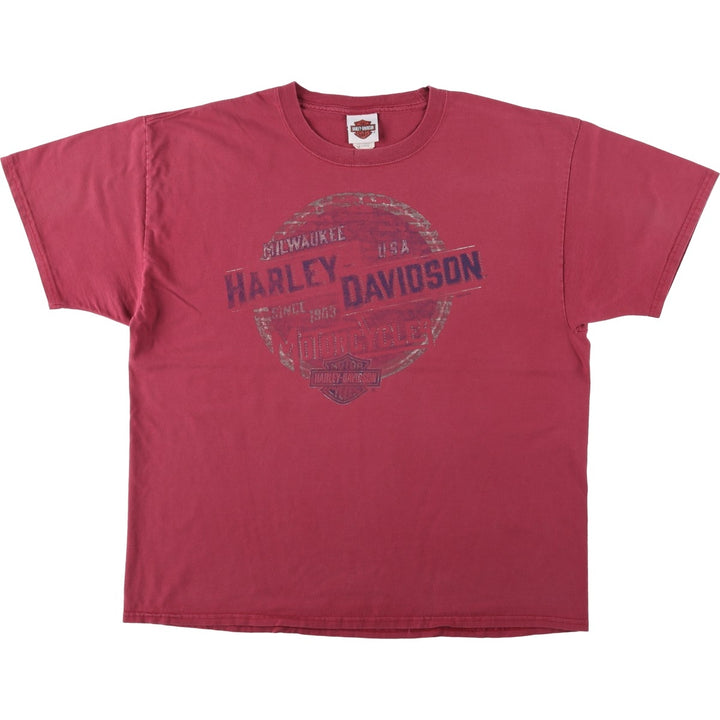 Harley-Davidson Motorcycle Bike T-shirt, Men's XL size cotton red type Vintage Second Hand