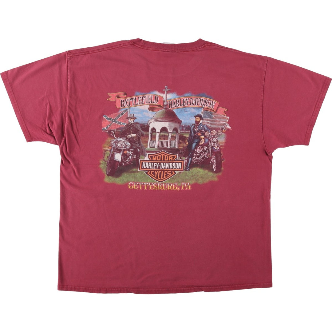 Harley-Davidson Motorcycle Bike T-shirt, Men's XL size cotton red type Vintage Second Hand