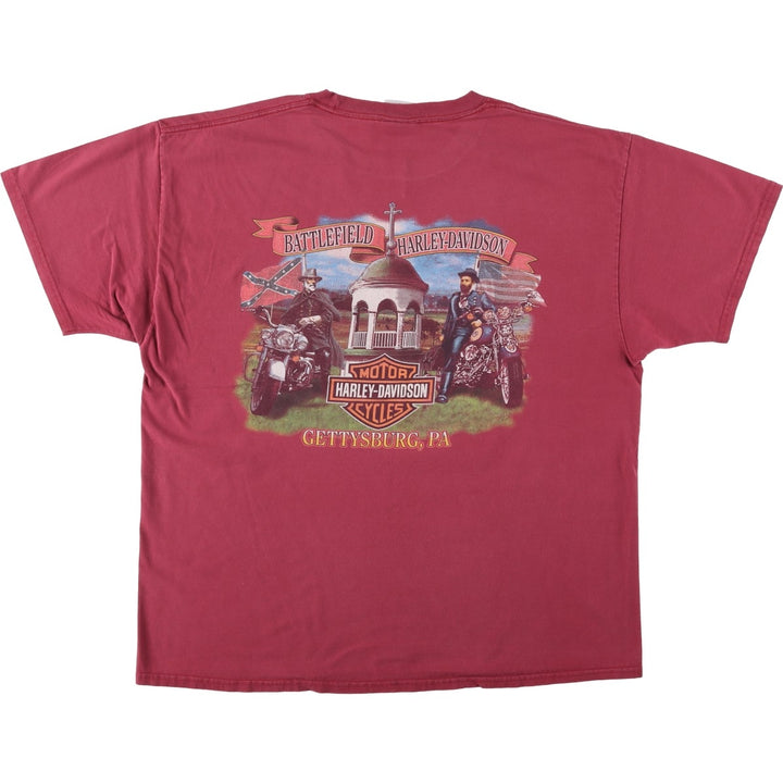 Harley-Davidson Motorcycle Bike T-shirt, Men's XL size cotton red type Vintage Second Hand