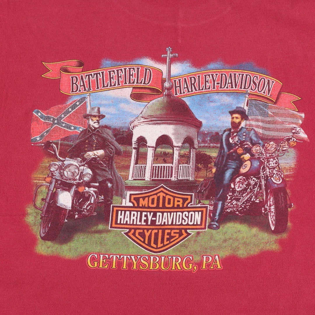 Harley-Davidson Motorcycle Bike T-shirt, Men's XL size cotton red type Vintage Second Hand