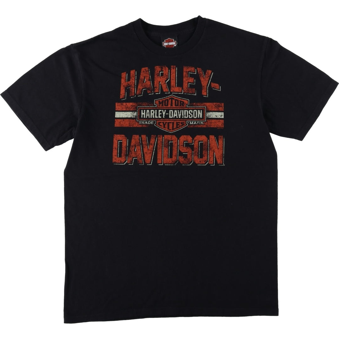 Harley-Davidson Motorcycle Bike T-shirt, Men's Size L cotton black type Vintage Second Hand