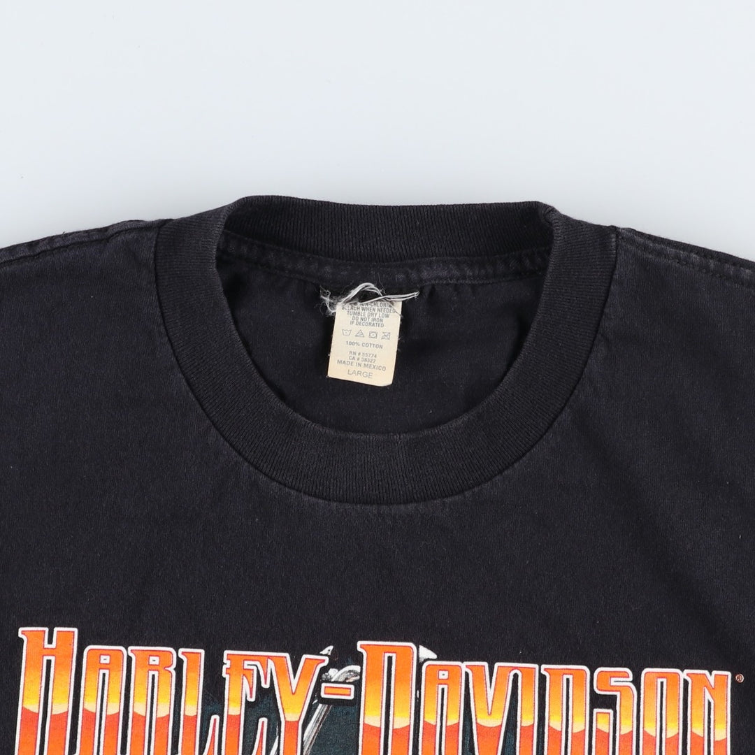 Harley-Davidson Pin-up Girl Motorcycle Bike T-shirt, Men's L size cotton black type Vintage Second Hand
