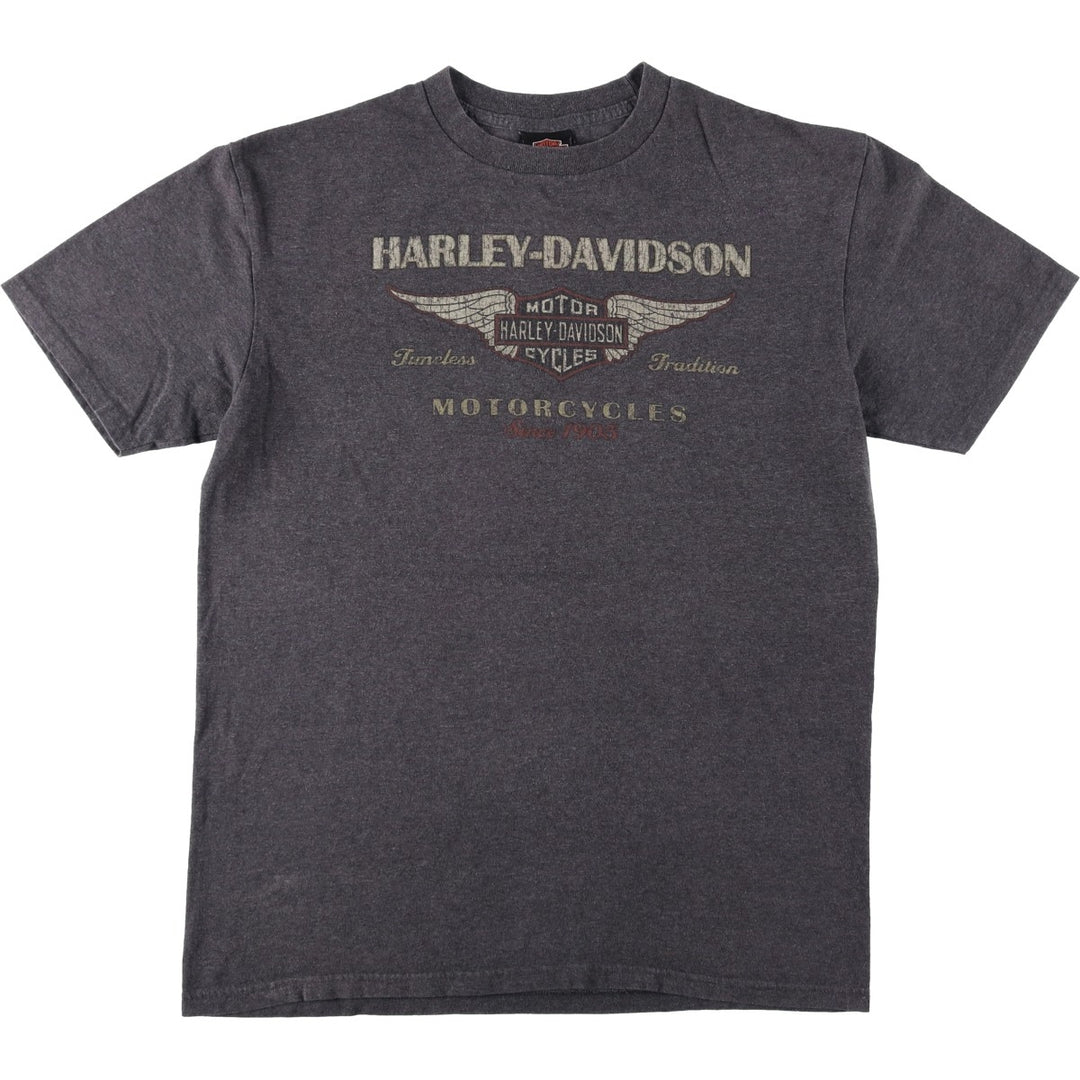 Harley-Davidson Motorcycle Bike T-shirt, Men's Size L cotton Charcoal Vintage Second Hand