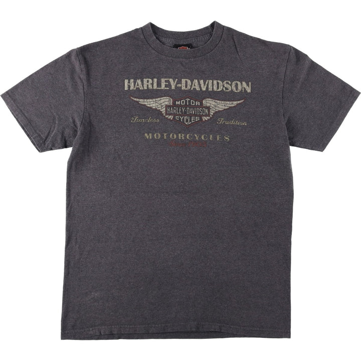 Harley-Davidson Motorcycle Bike T-shirt, Men's Size L cotton Charcoal Vintage Second Hand