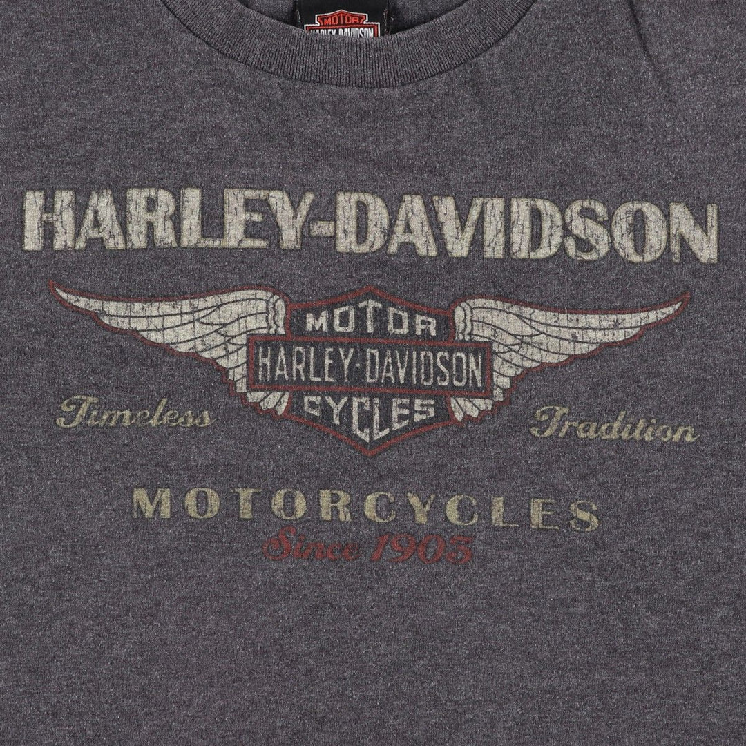 Harley-Davidson Motorcycle Bike T-shirt, Men's Size L cotton Charcoal Vintage Second Hand