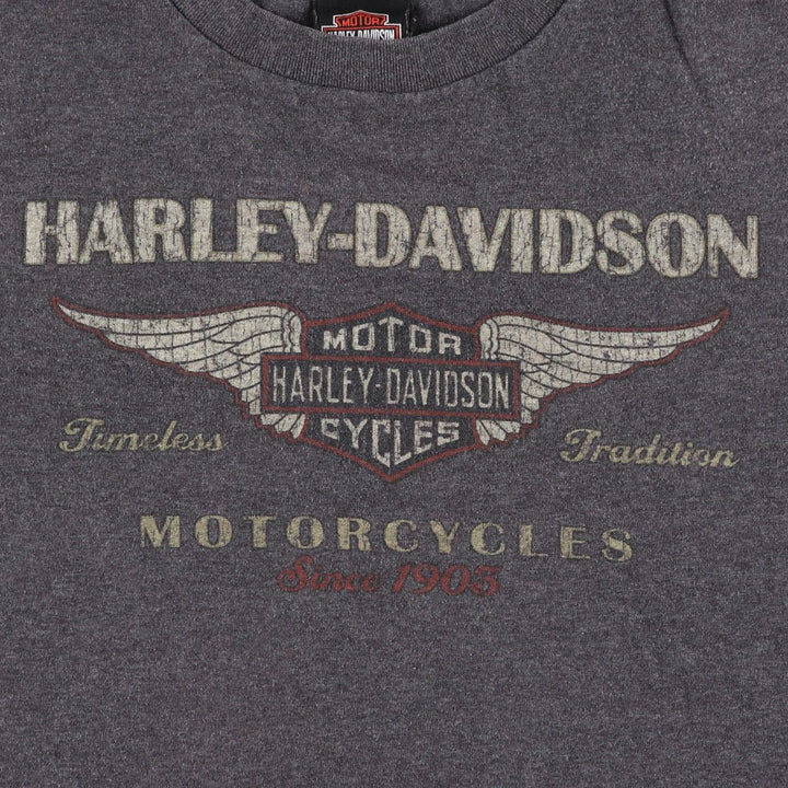 Harley-Davidson Motorcycle Bike T-shirt, Men's Size L cotton Charcoal Vintage Second Hand