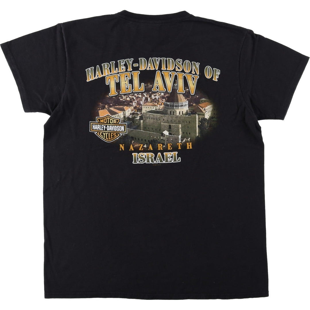 Harley-Davidson Motorcycle Bike T-shirt, Men's Size L cotton black type Vintage Second Hand